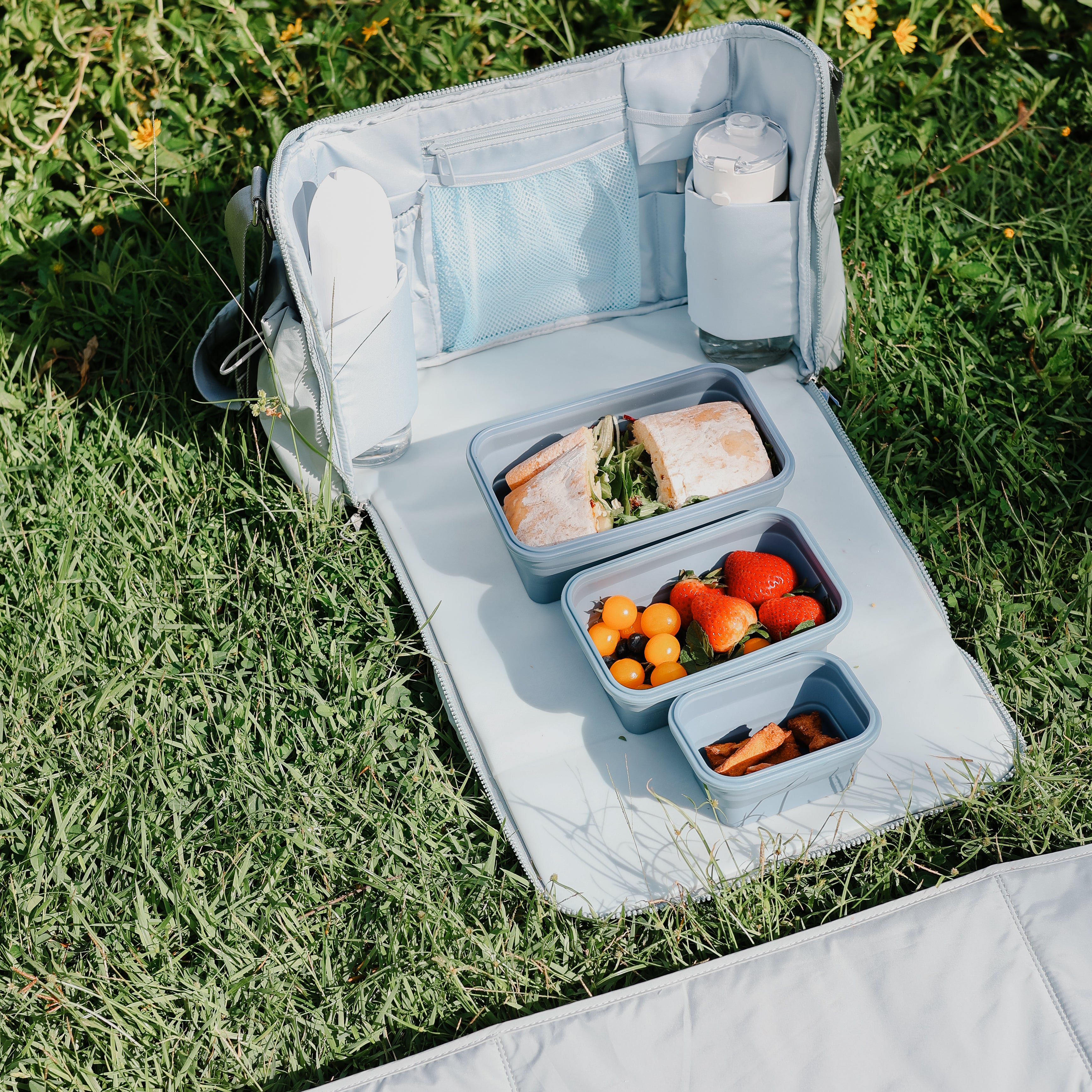 Breeze Picnic&Stroller Bag (トラベルマット付き)ライトブルー