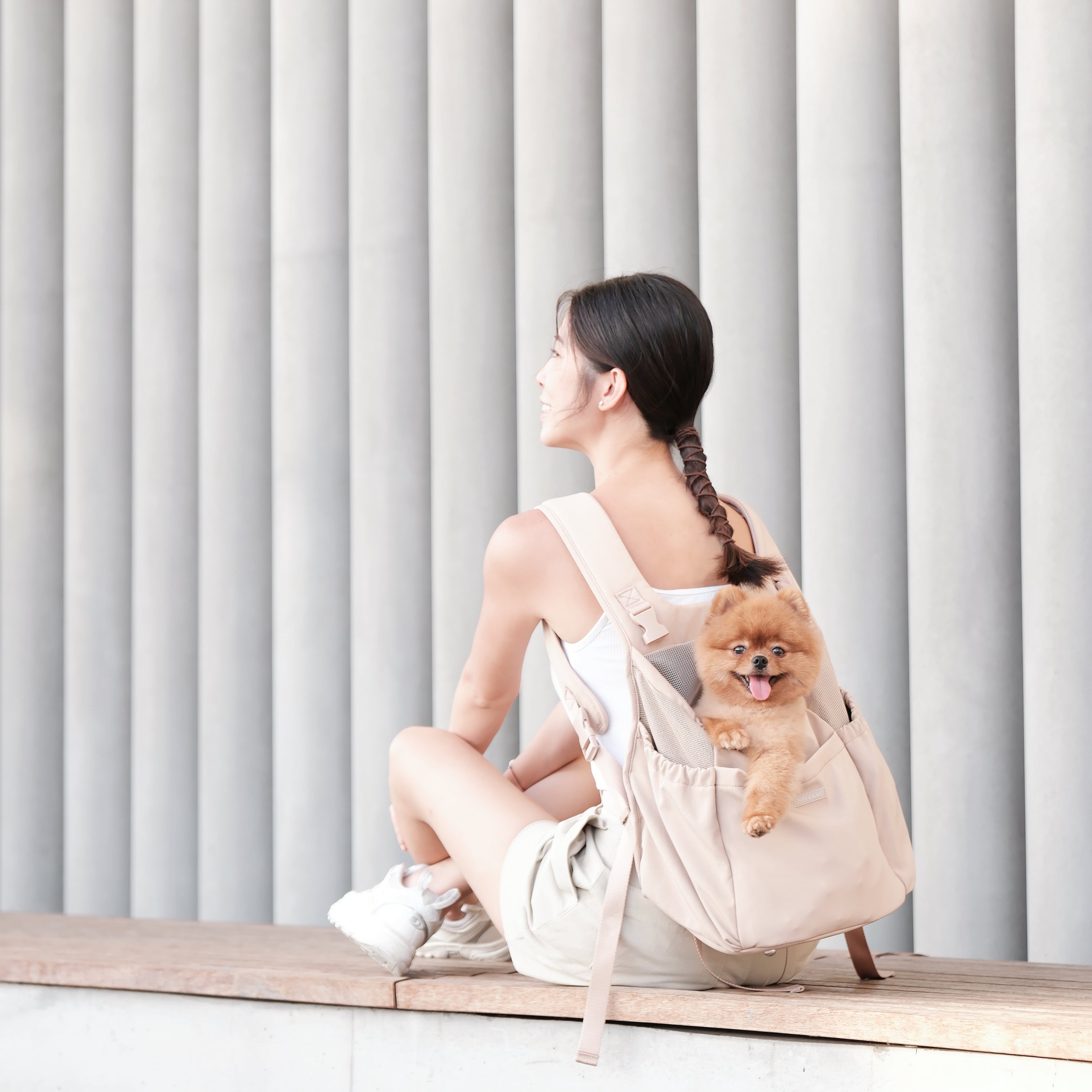 Let's Adventure Pet Carrie / Front & Backpack ライトベージュ