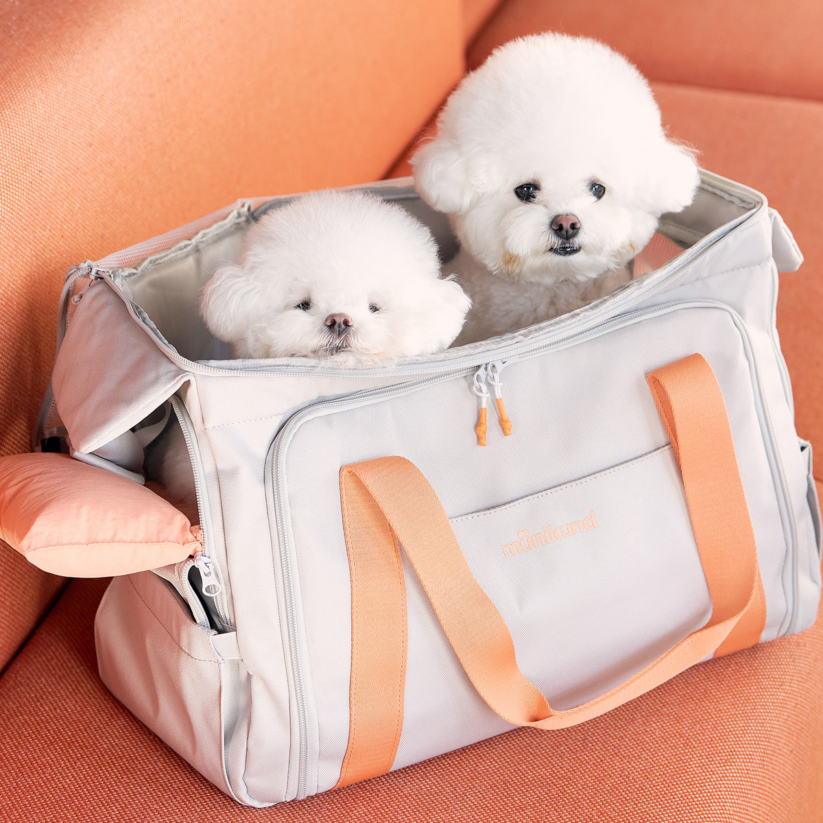 BY-WRAP BAG アイボリー/オレンジクッション