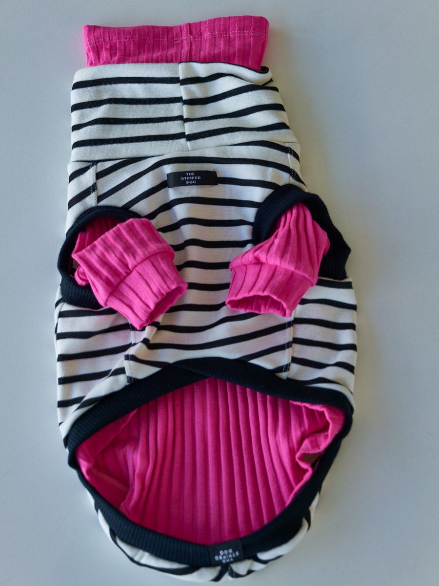 SHADE ブラック&ホワイト ボーダータートルネックベスト XXSサイズ