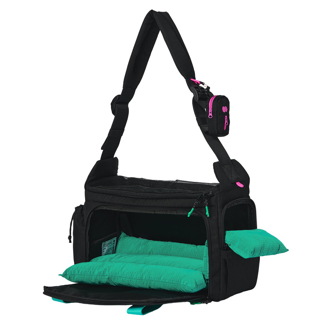 BY-WRAP BAG ブラック/グリーンクッション