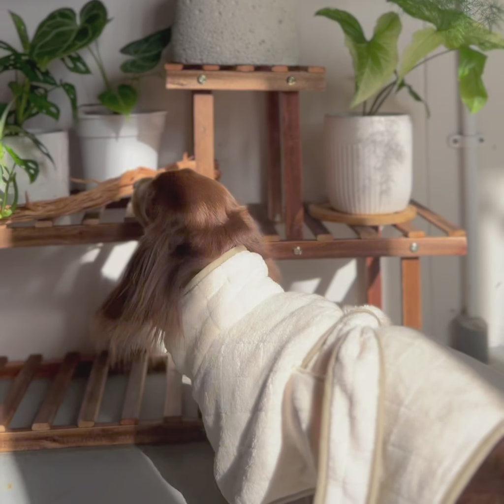 BABY FLEECE BATHROBE TAN