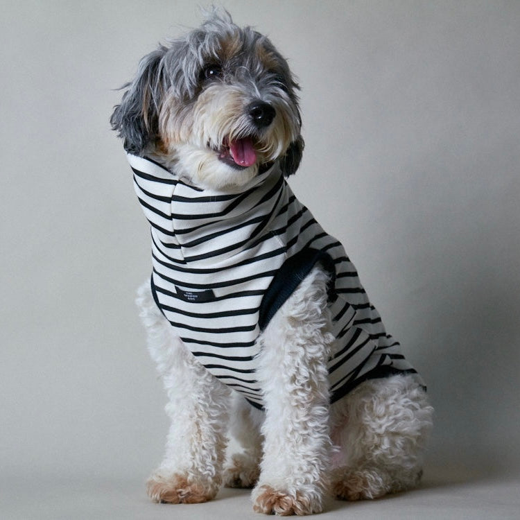 SHADE ブラック＆ホワイト ボーダータートルネックベスト XXSサイズ